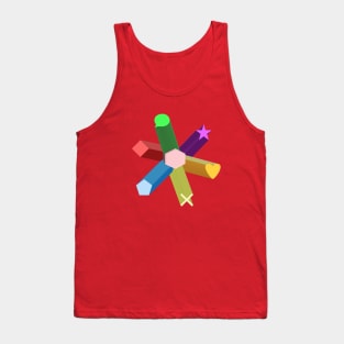 Colorful Abstract Shapes 3d Art Tank Top